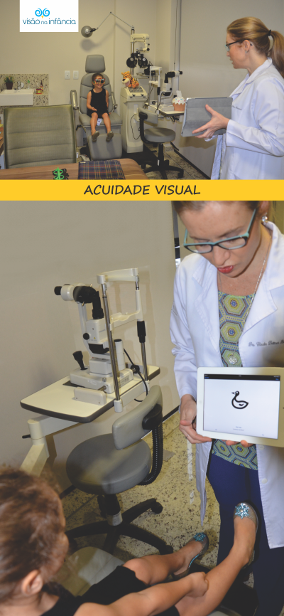 exame oftalmológico para avaliação visual em crianças